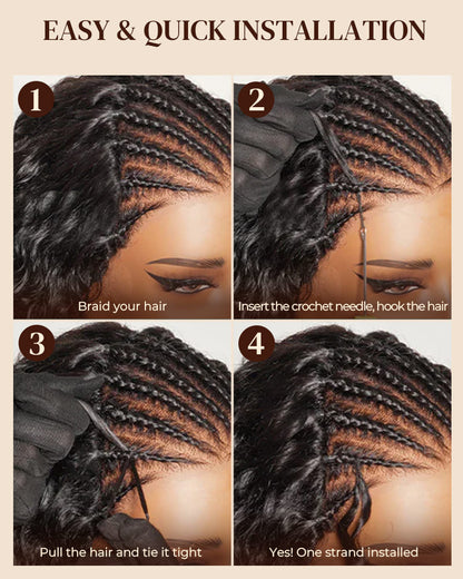 Arabella Jerry Curly with Burmese Curly Feather Crochet Hair Natural Black Hair Extensions Pre-Separated Lightweight Miracle Knots
