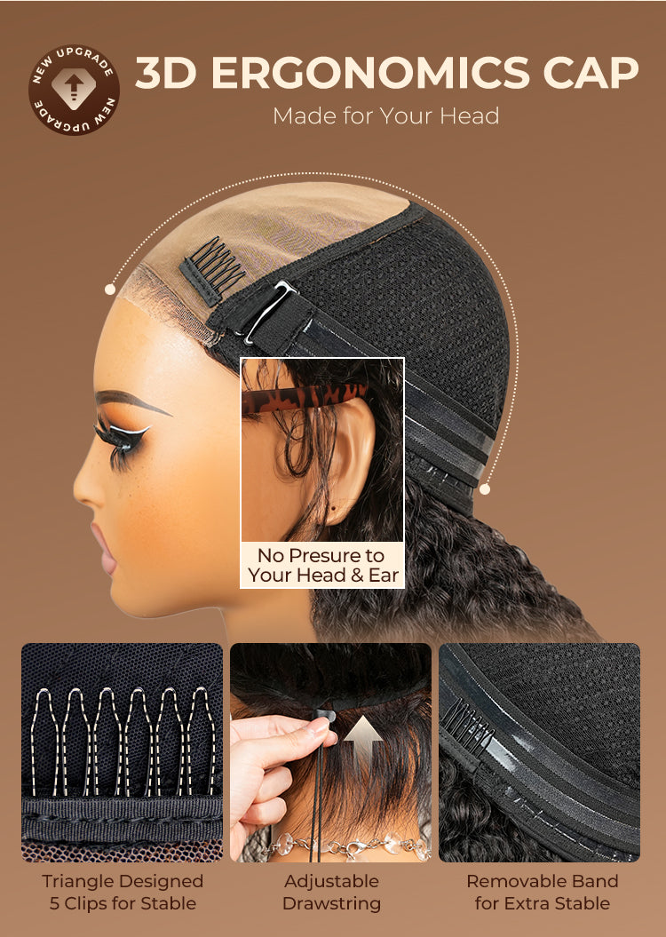 Arabella 3D Lace Half Wig Jerry Curly Wig