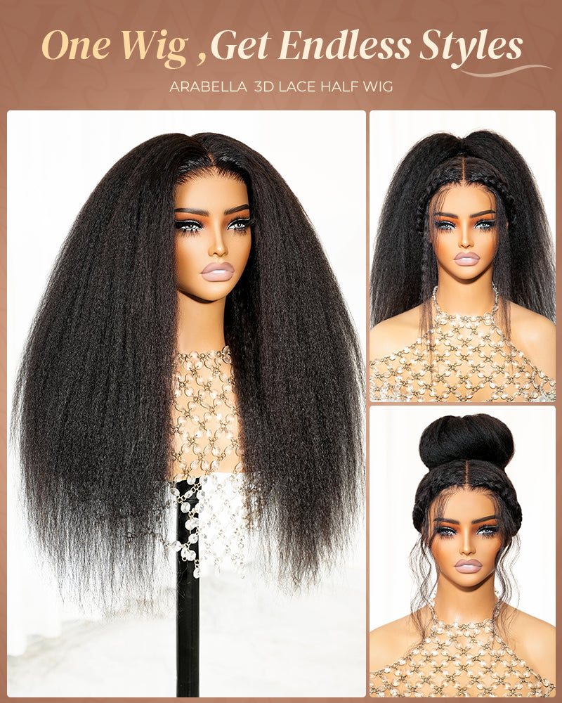 Arabella 3D Lace Half Wig Yak Straight Wig