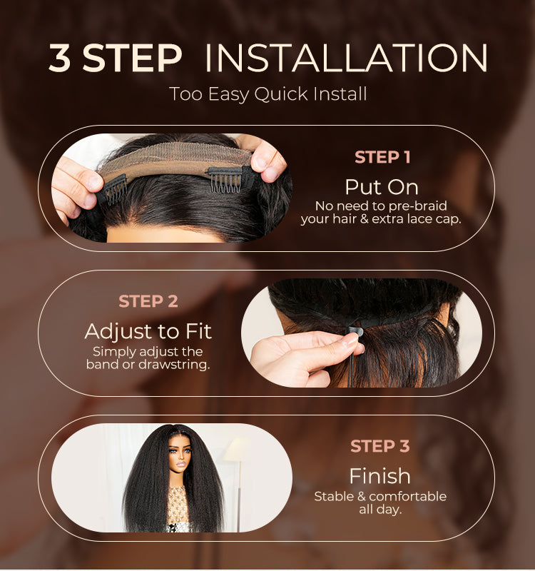 Arabella 3D Lace Half Wig Yak Straight Wig