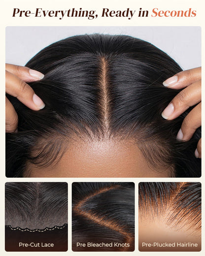 Arabella 13x5 Lace Glueless Pixie Curly Bob Wig With Pre-Cut Lace Invisible Knots Natural Black Virgin Hair Wig