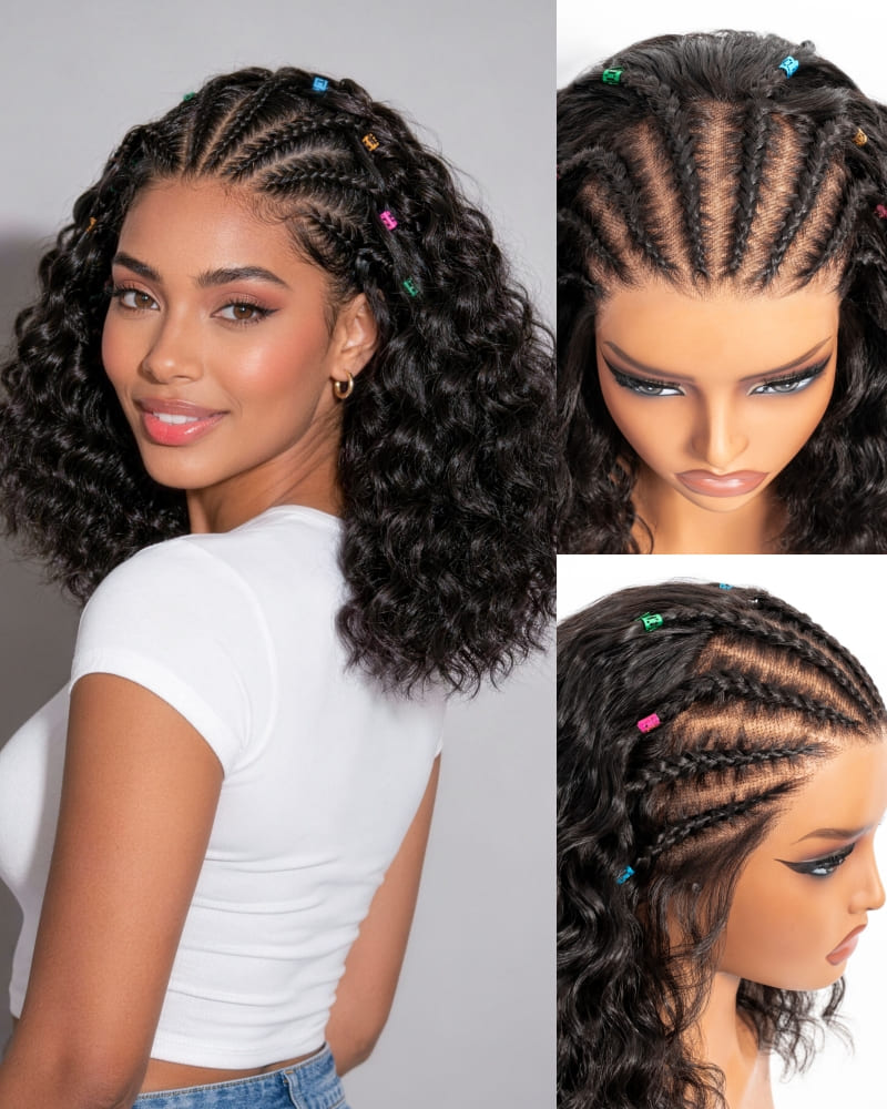 Boho Curl Braided Bob Wig
