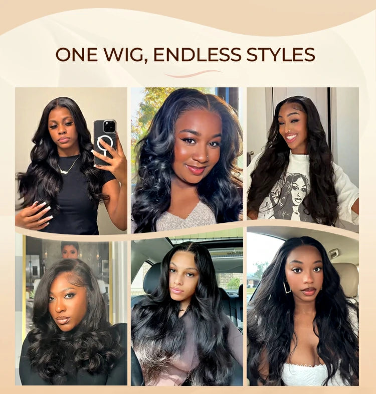One wig, endless styles: black body wave 13x6 glueless lace front human hair wig | Arabella Hair
