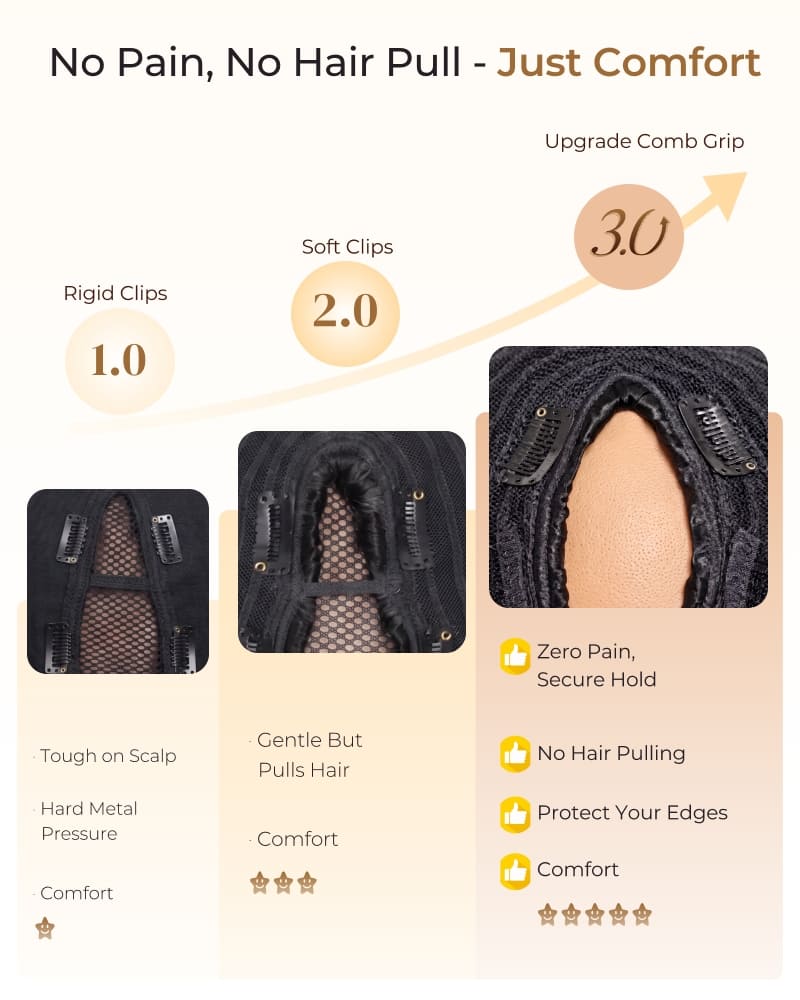 Arabella V-Part Natural Black Jerry Curly with Burmese Curly Wig+ Crochet Hair Invisi Drawstring Upgrade Clip