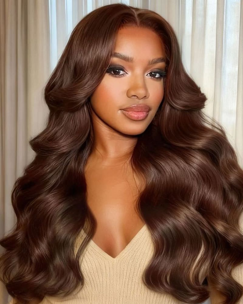 Arabella 13x6 Three-Go™ Chocolate Brown Glueless Wig Body Wave With Drawstring 100% Human Hair Wig