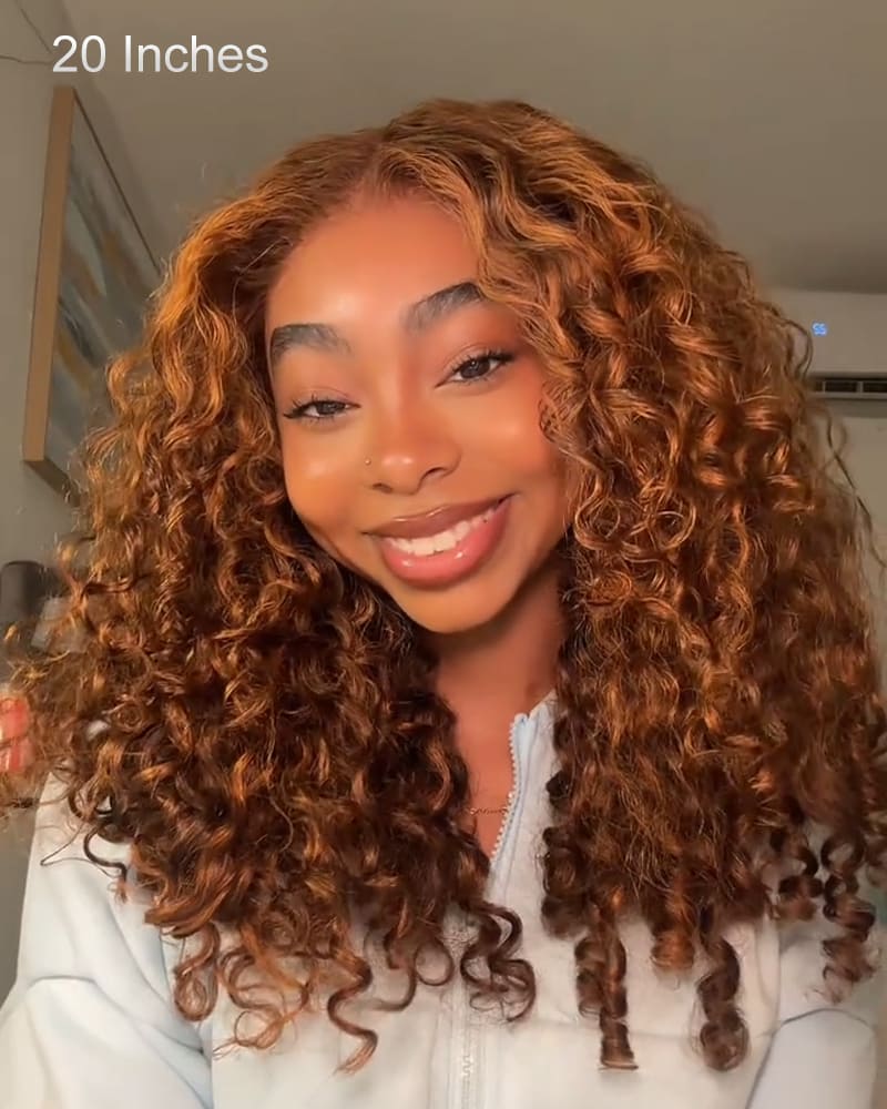 【Subscriber Deal】Arabella 13x6 Three-Go™ Glueless Wig Dark Brown Highlights Burmese Curly With Drawstring