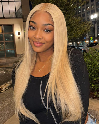 Arabella 13x6 Three-Go™ 613 Blonde Glueless Wig Silky Straight With Drawstring 100% Human Hair Wig