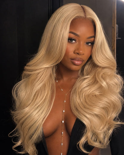Arabella 13x6 Three-Go™ 613 Blonde Glueless Wig Loose Body Wave With Drawstring 100% Human Hair Wig