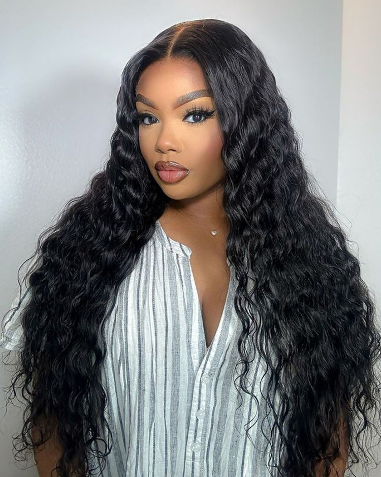 Arabella 13x6 Three-Go™ Glueless Wig Bohemian Curl With Drawstring Natural Black 100% Human Hair Wig