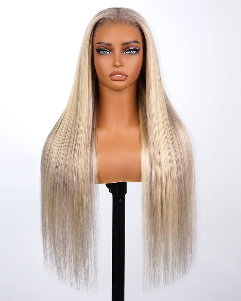 Arabella 13x6 Three-Go™ Blonde Highlight Glueless Wig Silky Straight With Drawstring 100% Human Hair Wig