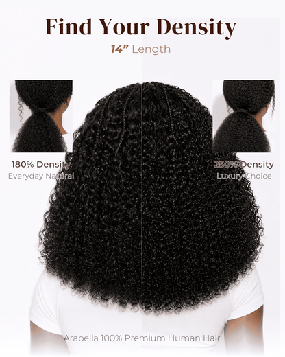 Arabella Zerowear™ Knotless Box Braids 14 Inches 13x6 HD Lace Frontal Boho Deep Curly Glueless Bob Wig With Drawstring Natural Black 100% Human Hair