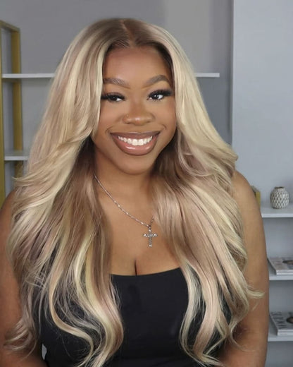 Arabella 6x5 invisible knots Glueless Loose Body Wave Bob Wig Pre-cut Lace Brown Blonde Ombre Beginner Friendly