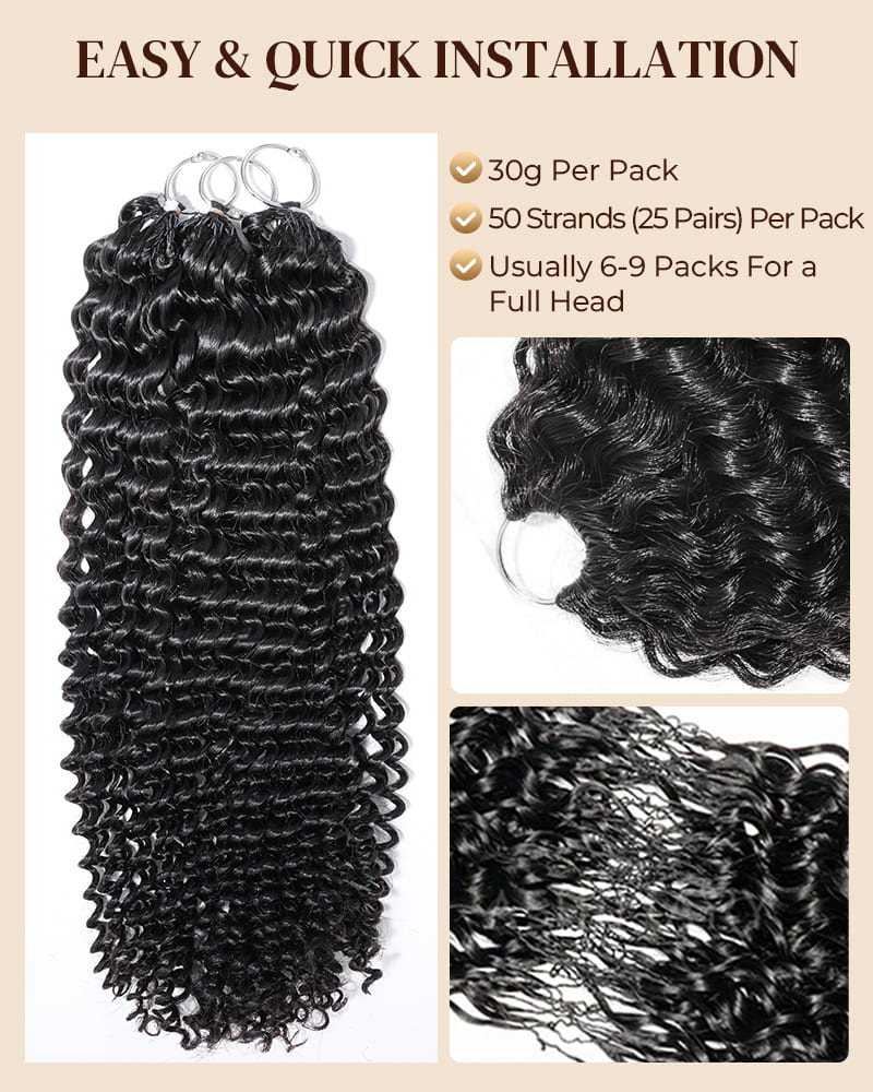 Arabella V-Part Natural Black Afro Kinky Curly Wig + Crochet Hair Invisi Drawstring Upgrade Clip