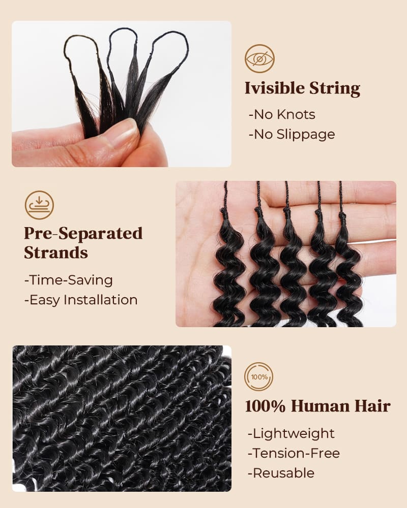 Arabella V-Part Natural Black Afro Kinky Curly Wig + Crochet Hair Invisi Drawstring Upgrade Clip