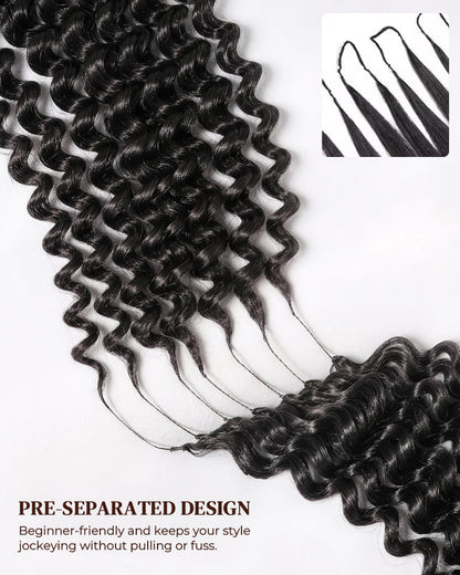 Arabella Afro Kinky Curly Feather Crochet Hair Natural Black Hair Extensions Pre-Separated Lightweight Miracle Knots