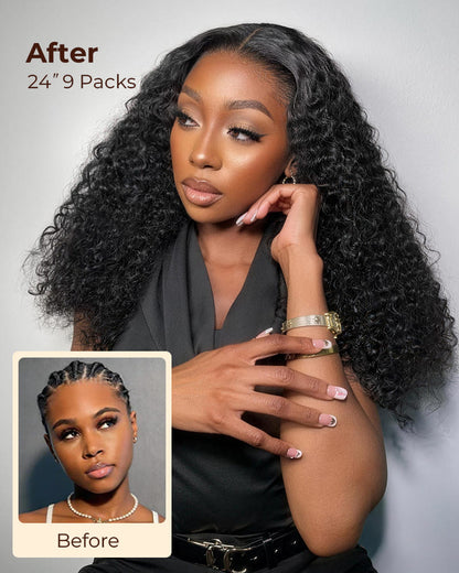 Arabella Afro Kinky Curly Feather Crochet Hair Natural Black Hair Extensions Pre-Separated Lightweight Miracle Knots