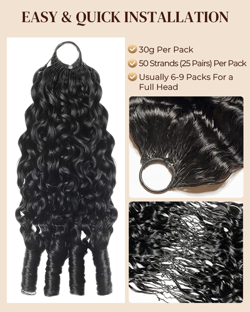 Arabella V-Part Natural Black Jerry Curly with Burmese Curly Wig+ Crochet Hair Invisi Drawstring Upgrade Clip