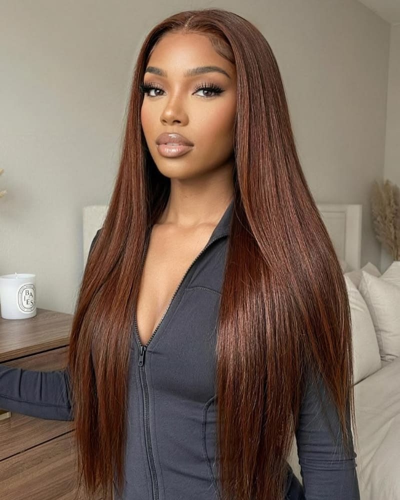 Arabella 13x6 Three-Go™ Chocolate Brown Glueless Wig Body Wave With Drawstring 100% Human Hair Wig