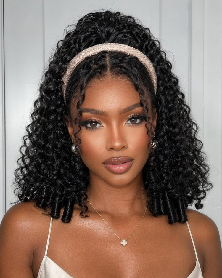 Arabella Jerry Curly with Burmese Curly Ponytail Natural Black Hair Extensions Instant Volume 100% Human Hair