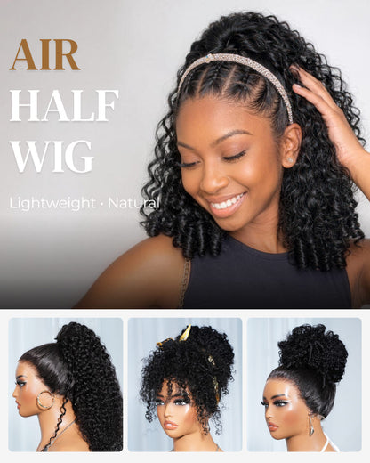 Arabella Jerry Curly with Burmese Curly Ponytail Natural Black Hair Extensions Instant Volume 100% Human Hair