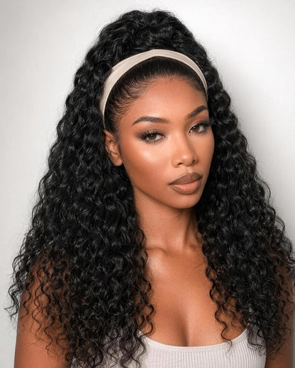 Arabella Water Wave Ponytail Natural Black Hair Extensions Instant Volume 100% Human Hair