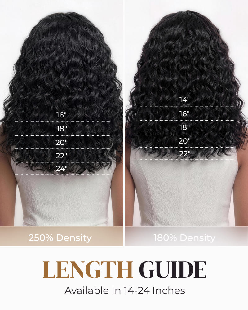 Arabella Water Wave Ponytail Natural Black Hair Extensions Instant Volume 100% Human Hair