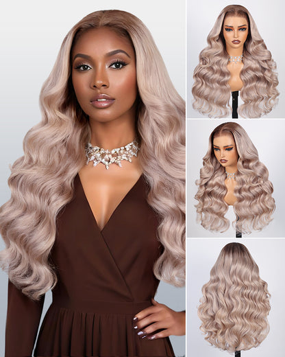 Ash Blonde Ombre Loose Body Wave Wig