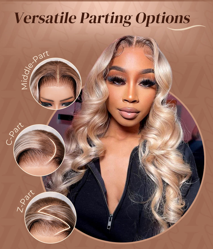Ash Blonde Ombre Loose Body Wave Wig