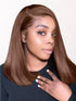000【BOGO】Chestnut Brown Straight Short Bob 13x4 Lace Front Human Hair Wig 13x4 Lace