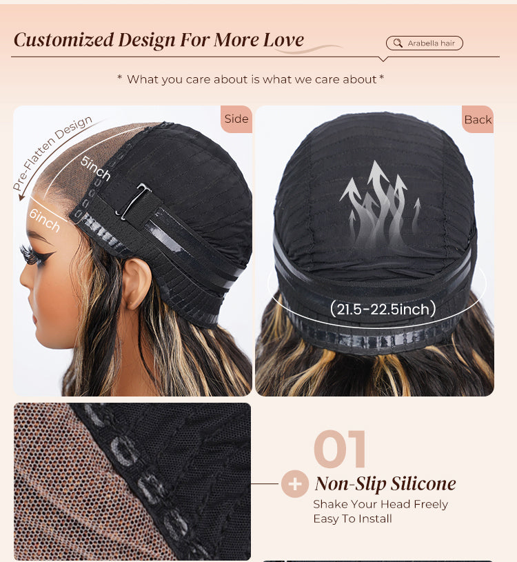 Cap Details for Blonde Balayage Human Wig