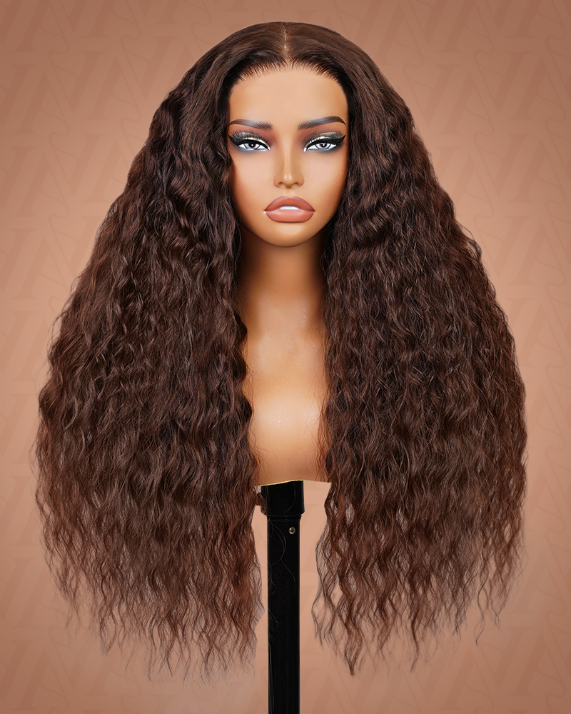 Arabella 13x6 Three-Go™ Glueless Wig Bohemian Curl With Drawstring Natural Black 100% Human Hair Wig
