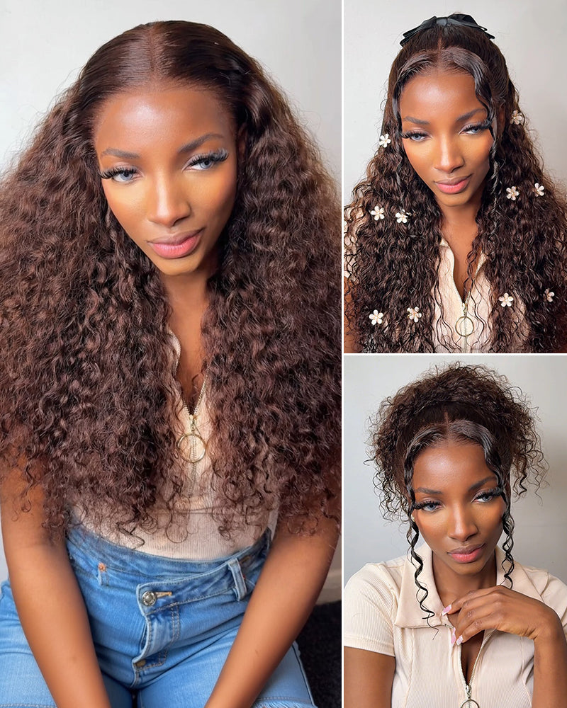 Brown Water Wave Wig