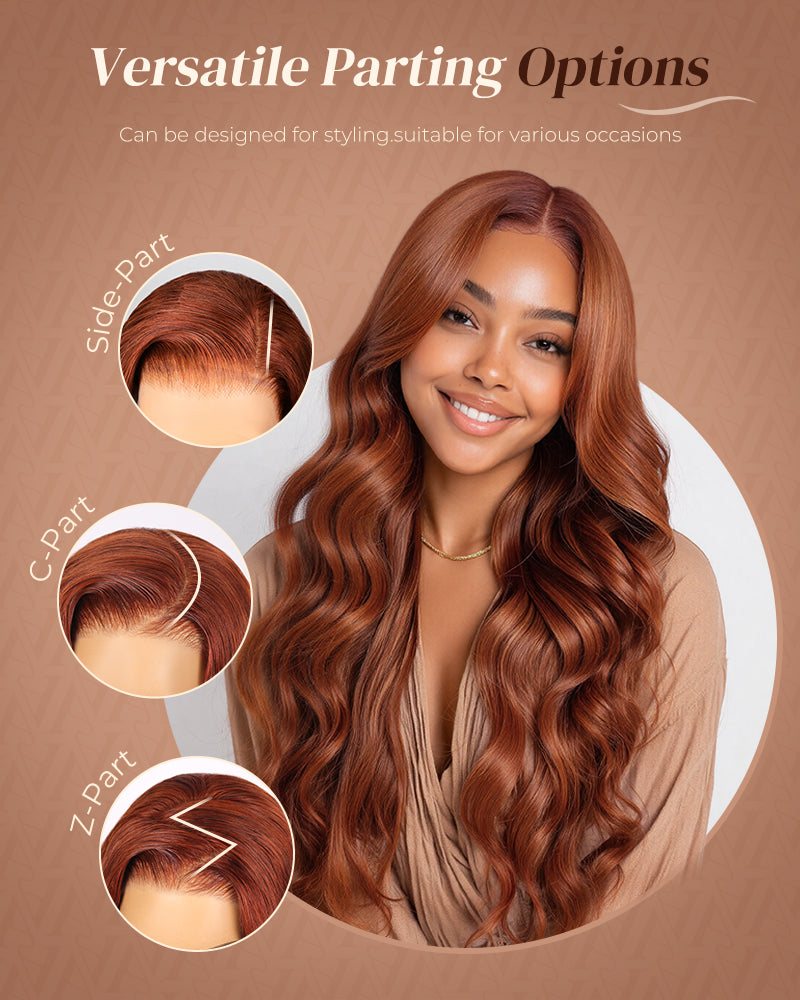 Dark Copper Ginger Glueless Wig
