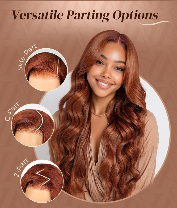 Dark Copper Ginger Glueless Wig