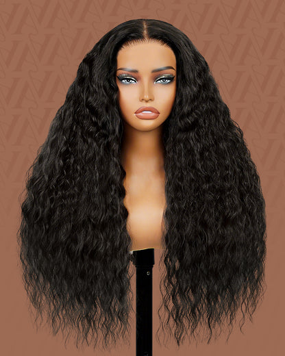 Arabella 13x6 Three-Go™ Glueless Wig Bohemian Curl With Drawstring Natural Black 100% Human Hair Wig