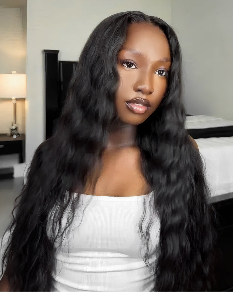 Arabella 13x6 Three-Go™ Glueless Wig Bohemian Curl With Drawstring Natural Black 100% Human Hair Wig