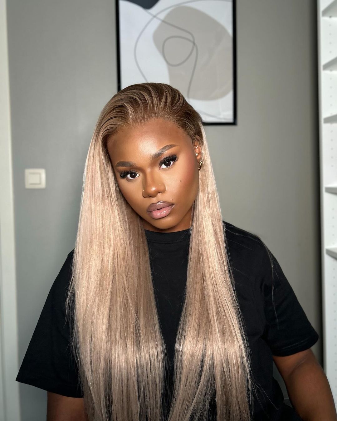 Arabella 13x6 Pre-All Glueless Ash Blonde Ombre Loose Body Wave/Silky Straight Wig Invisible Knots Realistic Hairline