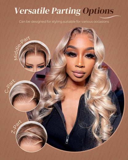 Ash Blonde Ombre Loose Body Wave Wig