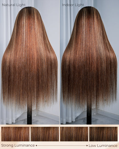 Arabella 13x6 Three-Go™ Ombre Highlight Honey Blonde Glueless Wig Silky Straight With Drawstring 100% Human Hair Wig