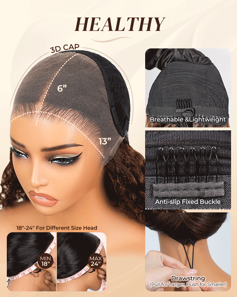 Arabella 13x6 Three-Go™ Balayage Highlight Glueless Wig Body Wave With Drawstring 100% Human Hair Wig