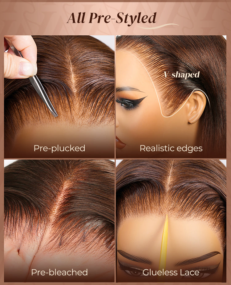 Closeup of Pre-styled Design of ETE Wig