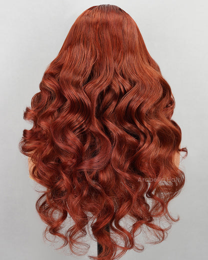 Arabella 13x6 Three-Go™ Reddish Brown Glueless Wig Loose Body Wave With Drawstring 100% Human Hair Wig