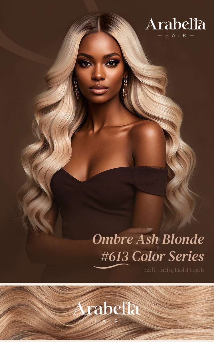 Model Wearing Blonde Human Hair