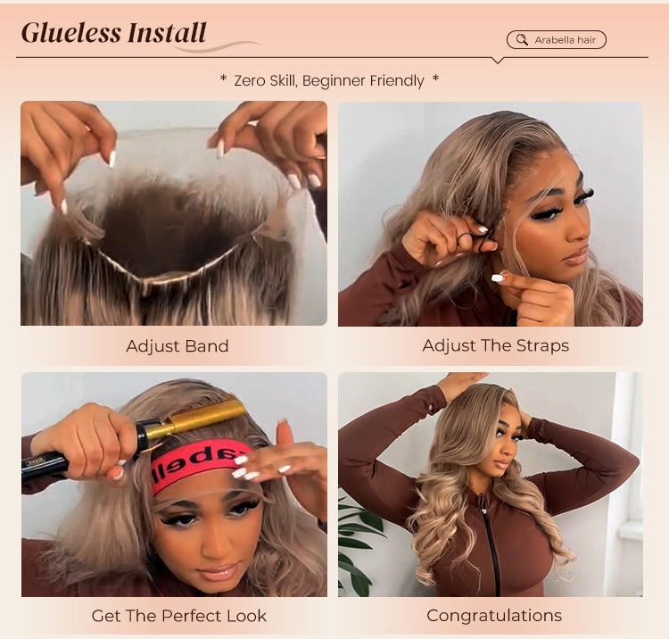 Woman Showing How to Wear Blonde Human Hair Wig