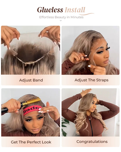 Arabella 13x4 Frontal Lace Ash Blonde Ombre Loose Body Wave Wig Beginner Friendly