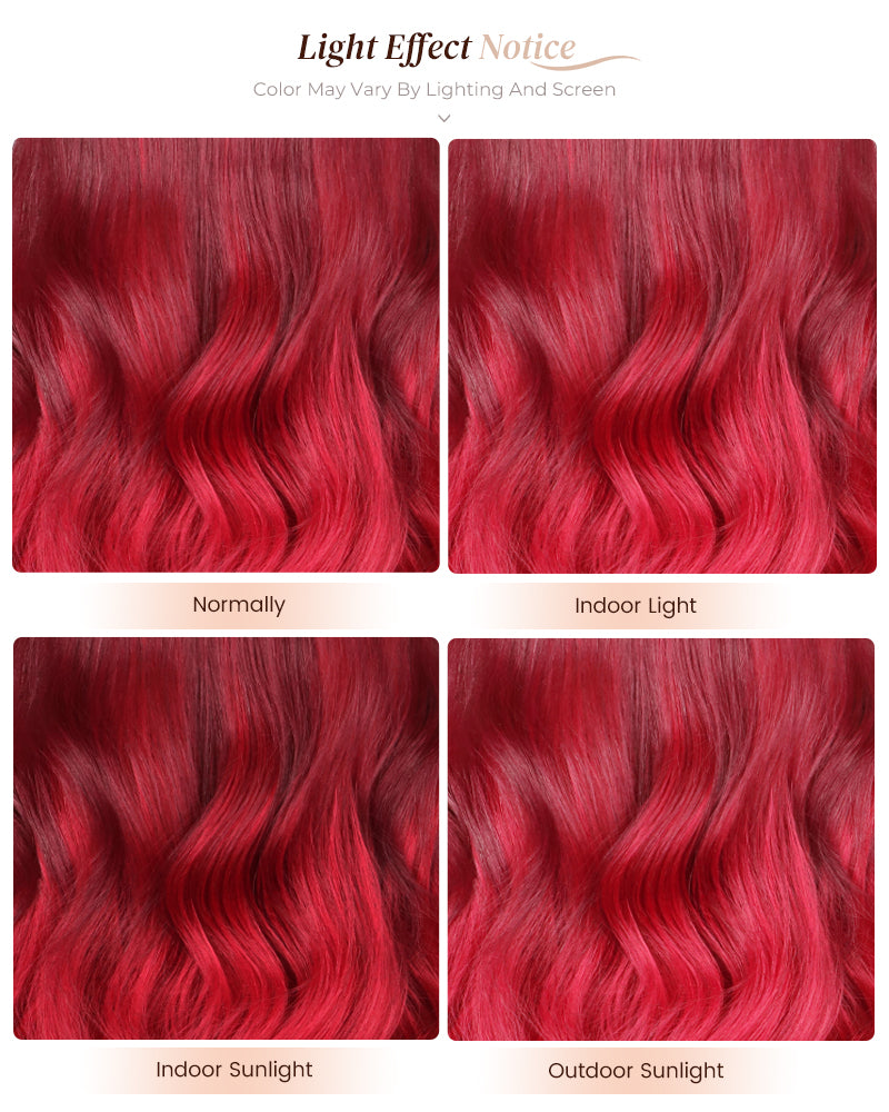 Arabella 13x4 Frontal Lace Cherry Red Ombre 99J39J Colored Wig Loose Body Wave Wig Invisible Knots Realistic Hairline