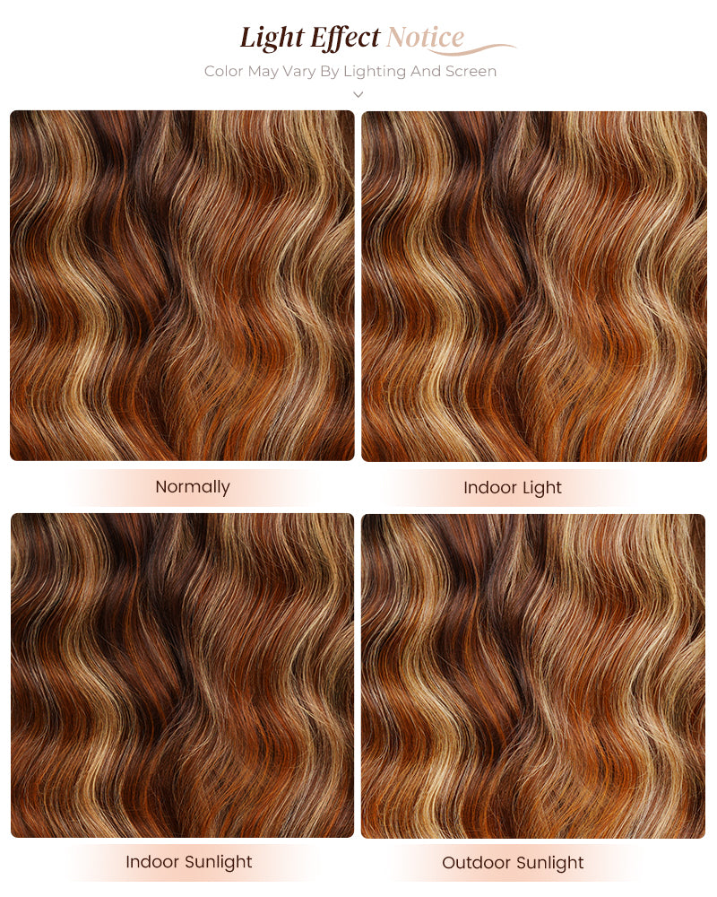 Arabella 6x5 invisible knots Glueless Wig Brown Ombre Highlights Loose Body Wave Wig Pre-cut Lace Beginner Friendly
