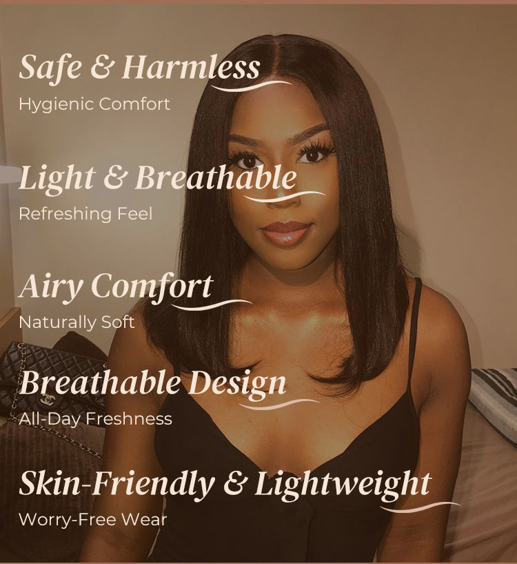 Glueless Black Straight Bob