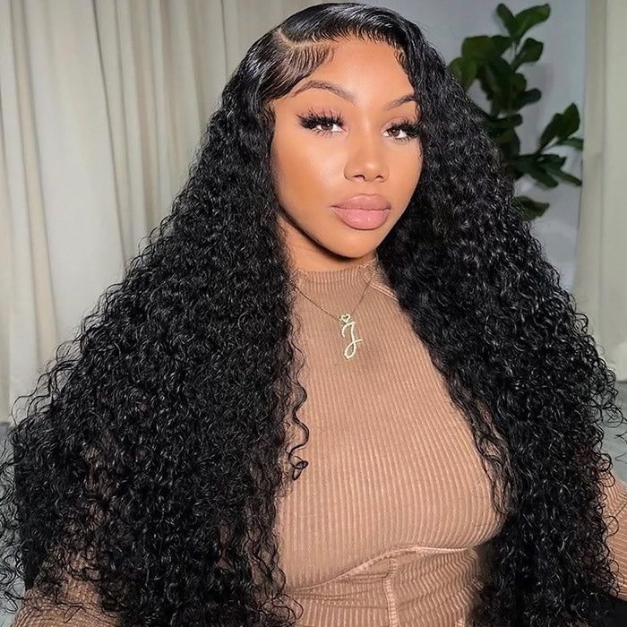 Arabella 【30" Super Sale】 6x5 Invisible Knots Glueless &amp; 13x4 Lace Front Pre-Bleached Knots Natural Black Body Wave/Straight/Curly Human Hair Wig Jerry Curly