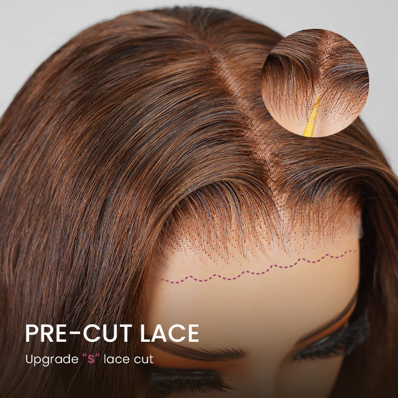 Arabella 6x5 invisible knots Glueless Chocolate Brown Wig Loose Body Wave Wig Pre-cut Lace Beginner Friendly